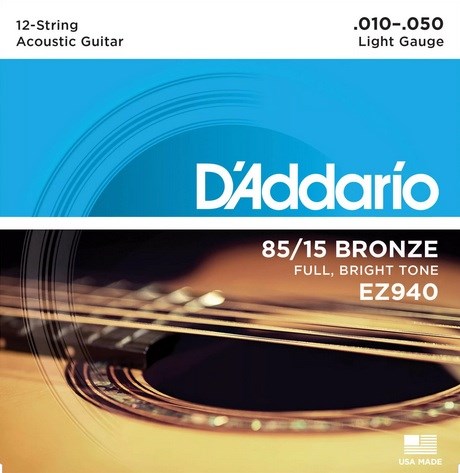 Струны для 12-струнной гитары D`Addario EZ940