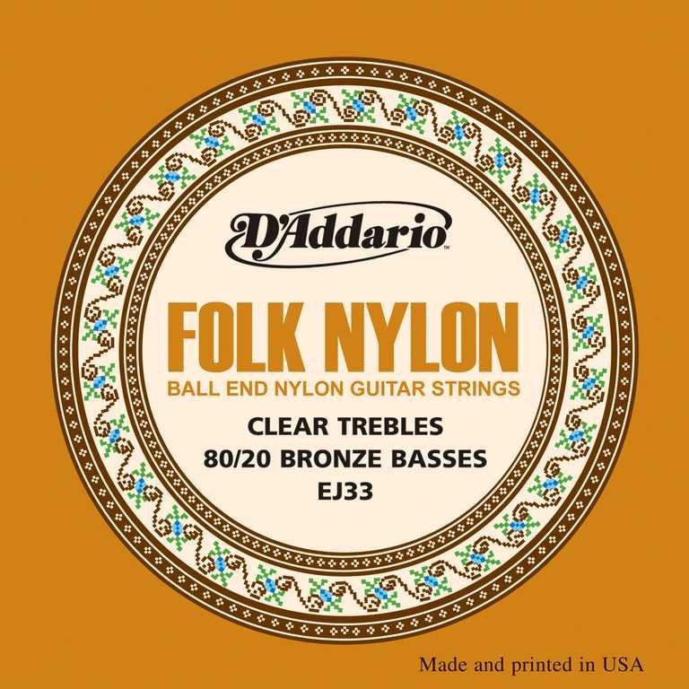 Струны для акустической гитары D'Addario Folk Nylon EJ33