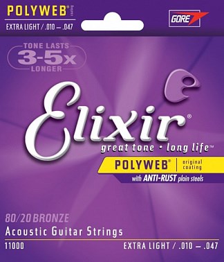 Струны для акустической гитары Elixir 11000 POLYWEB - фото 5950