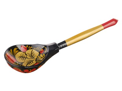 Деревянная ложка полубаская Хохлома LHL6401(1 штука) 0521