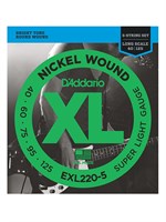 Струны для 5-струнной бас-гитары D'Addario EXL220-5 40-125 0448